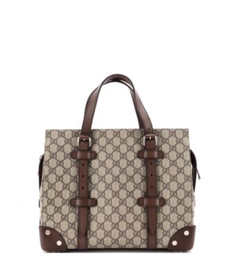 Medium Buckle Travel Tote GG Coated Canvas with Leather
