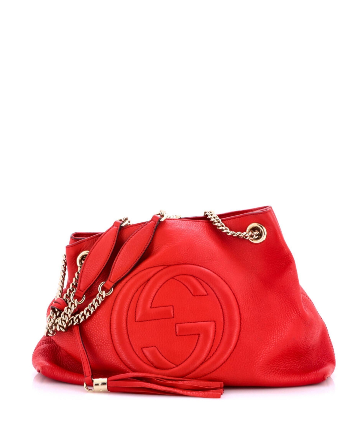 Pre-Owned Gucci Medium Soho Chain Strap Shoulder Bag Leather - Red