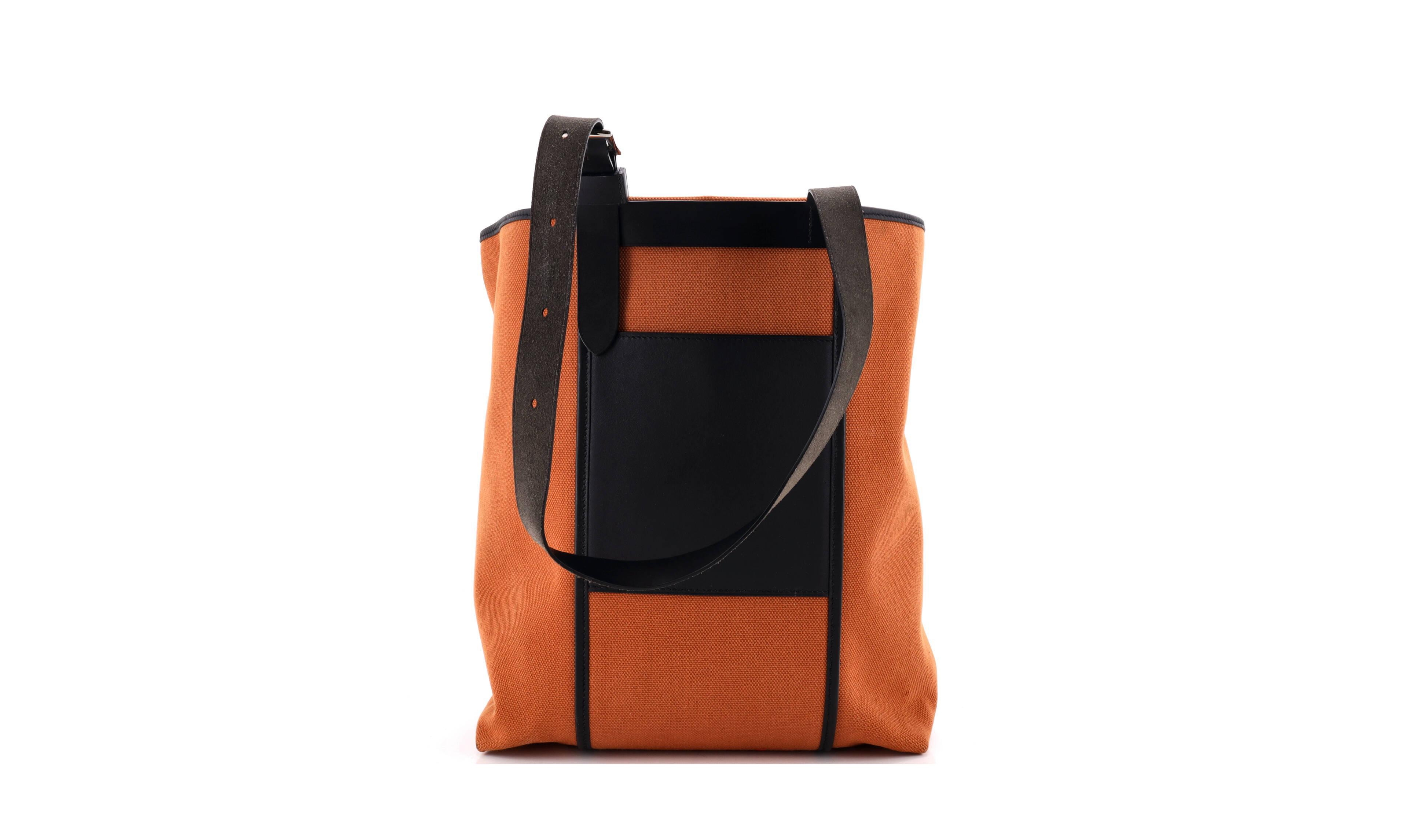 Pre-Owned Hermes 27 Etriviere Pocket Tote Toile and Leather