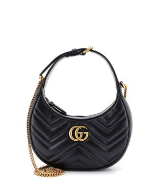 Mini GG Marmont Half Moon Hobo Matelasse Leather