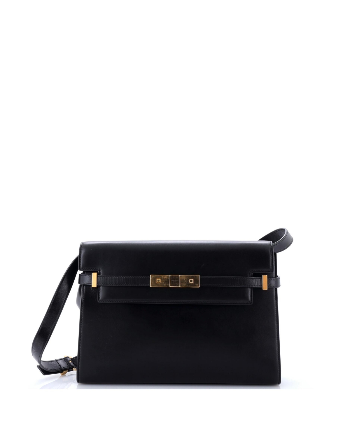 Pre-Owned Saint Laurent Medium Manhattan Shoulder Bag Leather - Black