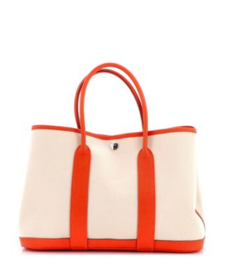 Pre-Owned Hermes 30 Garden Party Tote Toile and Leather