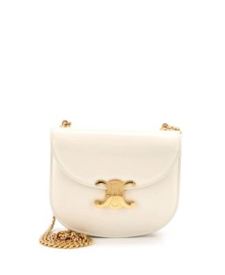 Triomphe Besace Clea Chain Flap Bag Leather