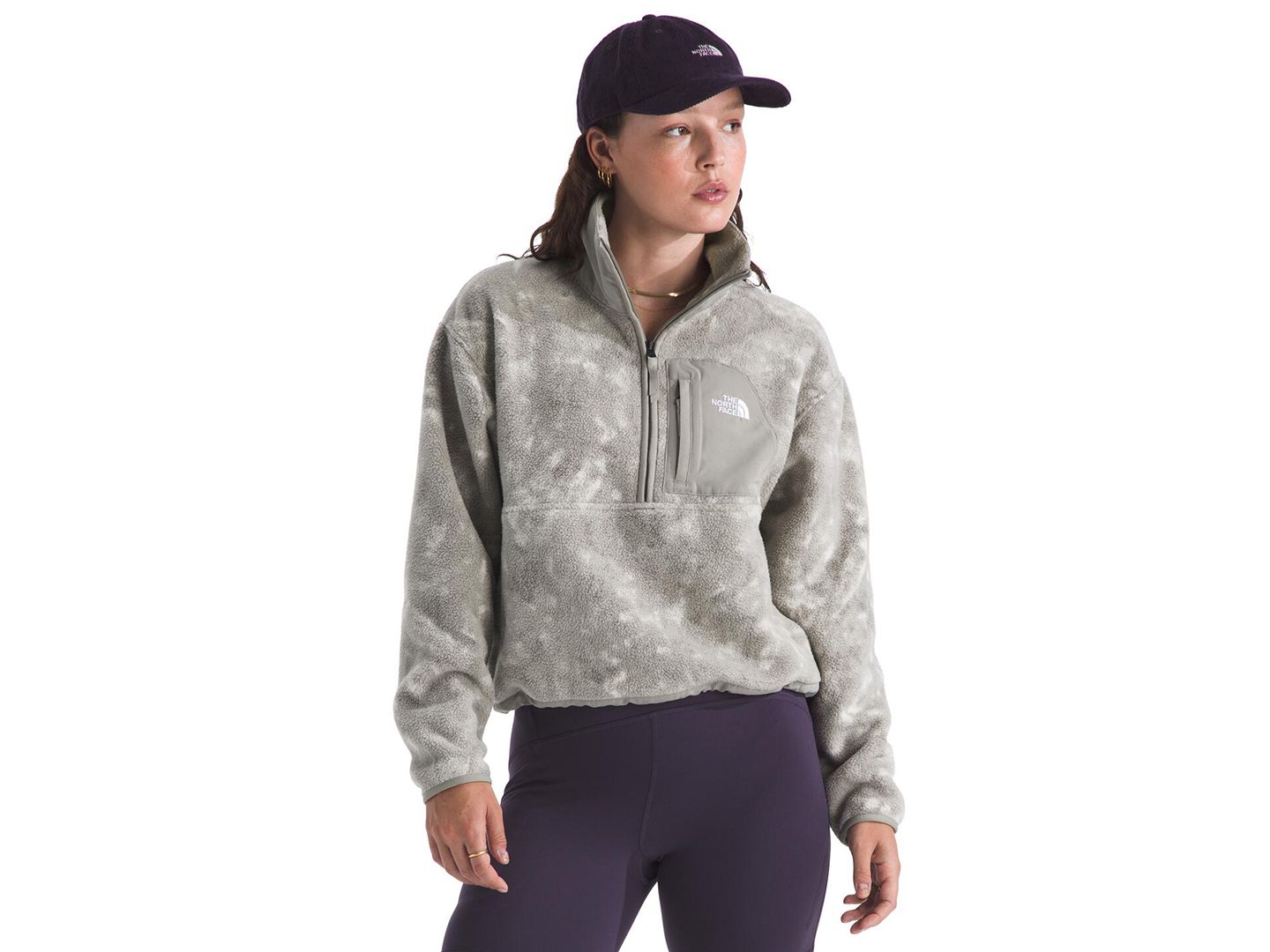 Женская куртка The North Face Yumiori Off Peak Water-Resistant Fleece Quarter-Zip, цвет: Серо-бежевый — фото 1