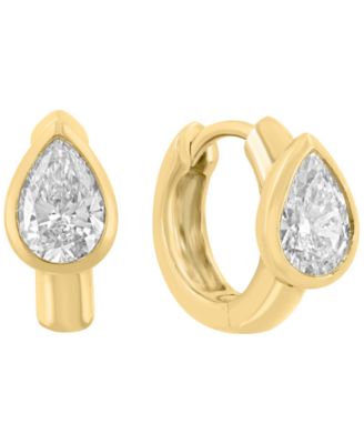 Lab-Grown Diamond Pear Huggie Earrings (1 ct. t.w.) in 14k Yellow Gold
