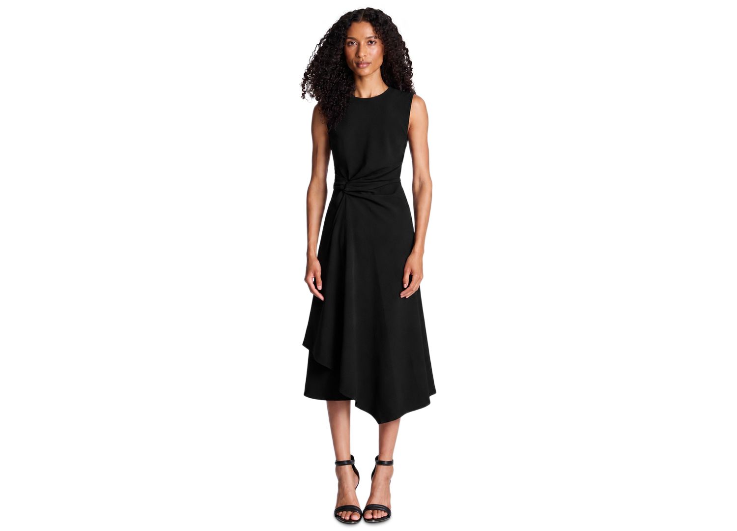 Women's Asymmetric-Hem Textured-Crepe Dress