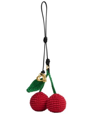 Cherry Crochet Cotton Blend Bag Charm