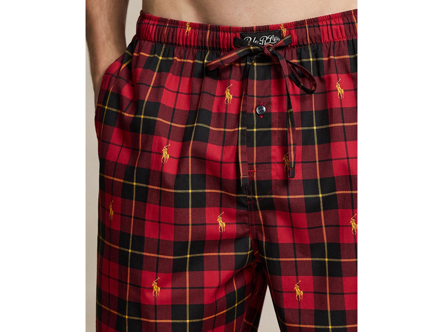Пижамный комплект для мужчин, 2 предмета — Polo Ralph Lauren, цвет: Чёрный / Золотой — фото 4