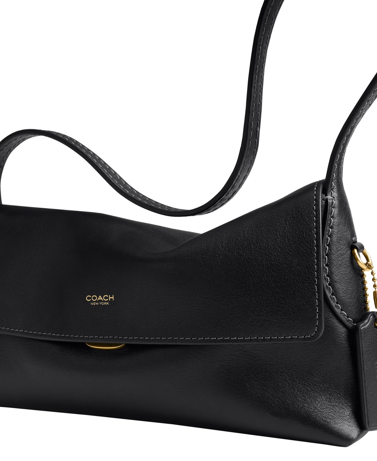 Женская сумка Coach Chelsea 26 из натуральной зернистой кожи, на плечо, маленькая, цвет: Латунный / Чёрный — фото 6