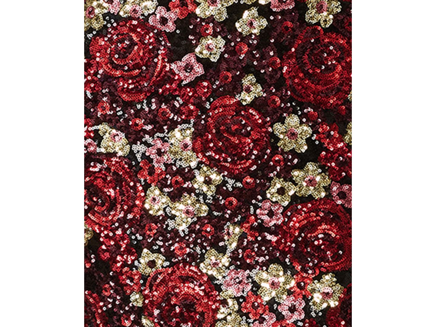 Женское платье Betsey Johnson Juniors' Tube Sequin Floral-Print Fitted Midi, цвет: Красный сливовый комбинированный — фото 5