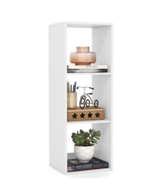 3 Cube Bookshelf with Back Guardrail for Living Room Bedroom