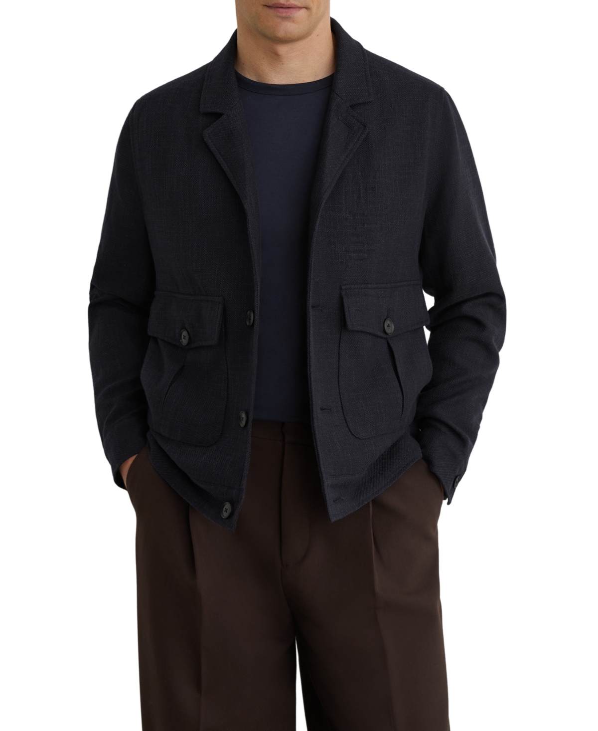 Reiss Men's Gandine Lightweight Textured Hopsack Jacket