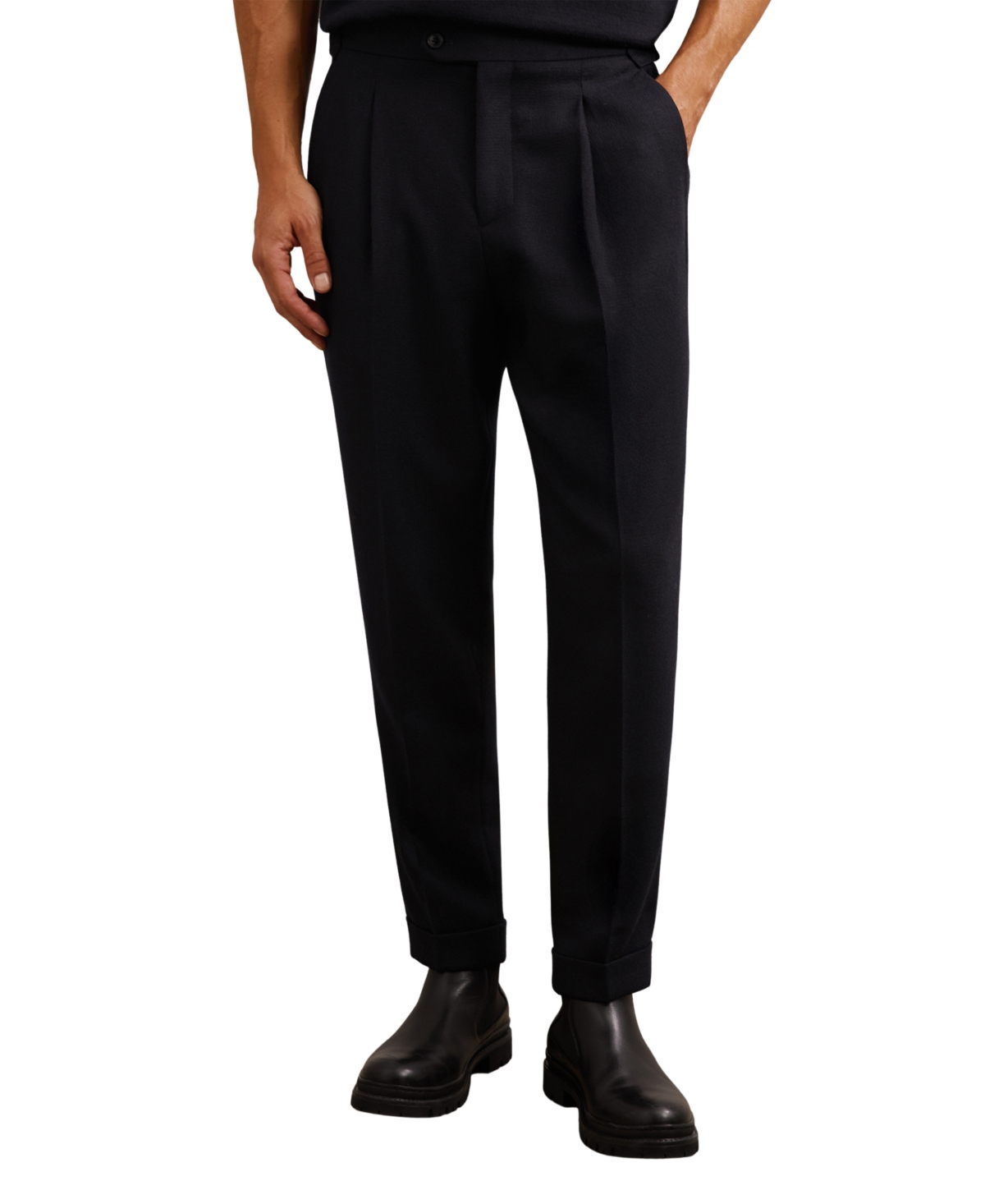 Reiss Men's Flush Pleated Tailored-Fit Pants