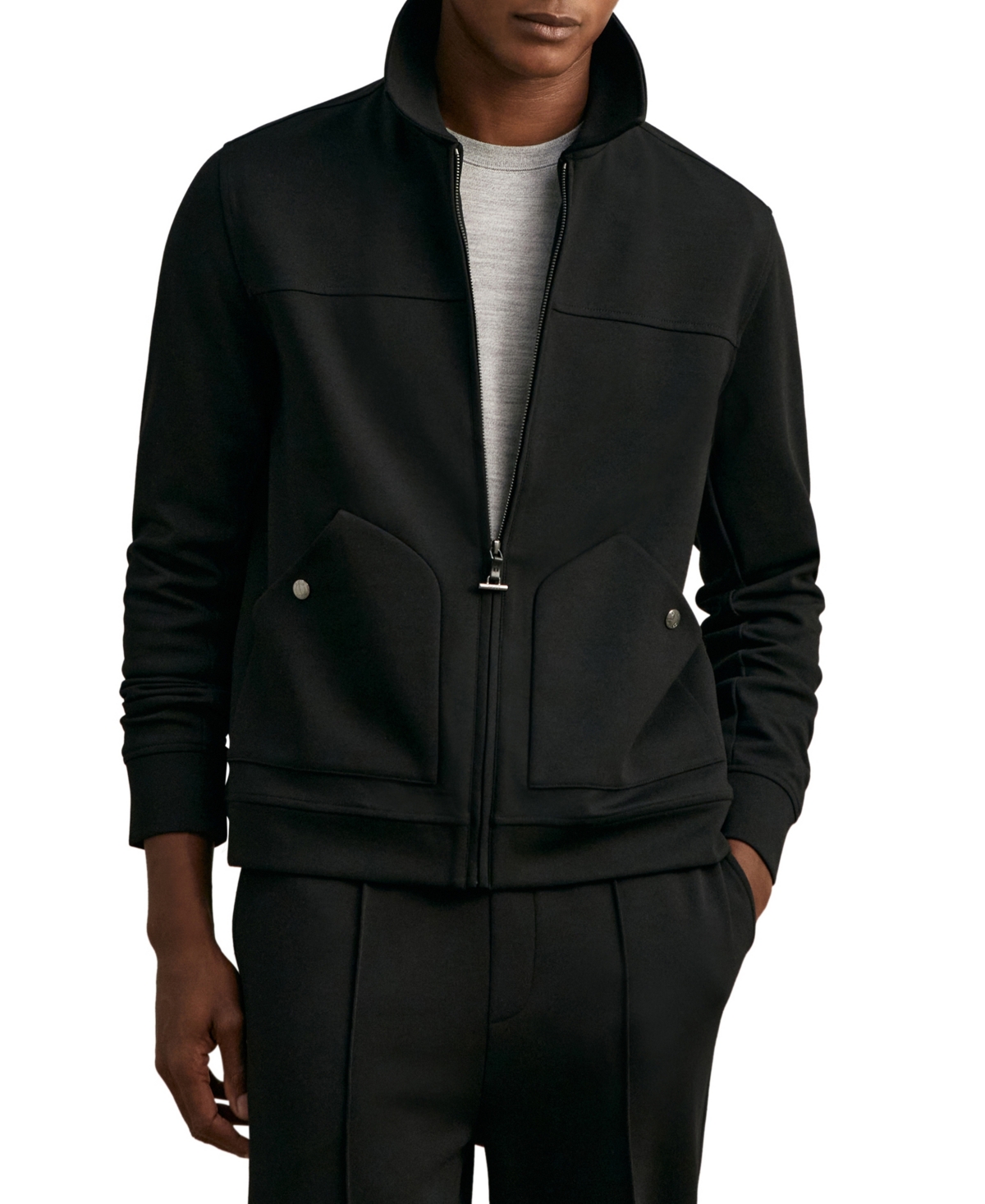 Reiss Men's Newland Premium Interlock Zip-Through Overshirt