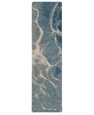 Corsica 9146 Water 2' x 7'6" Runner Area Rug