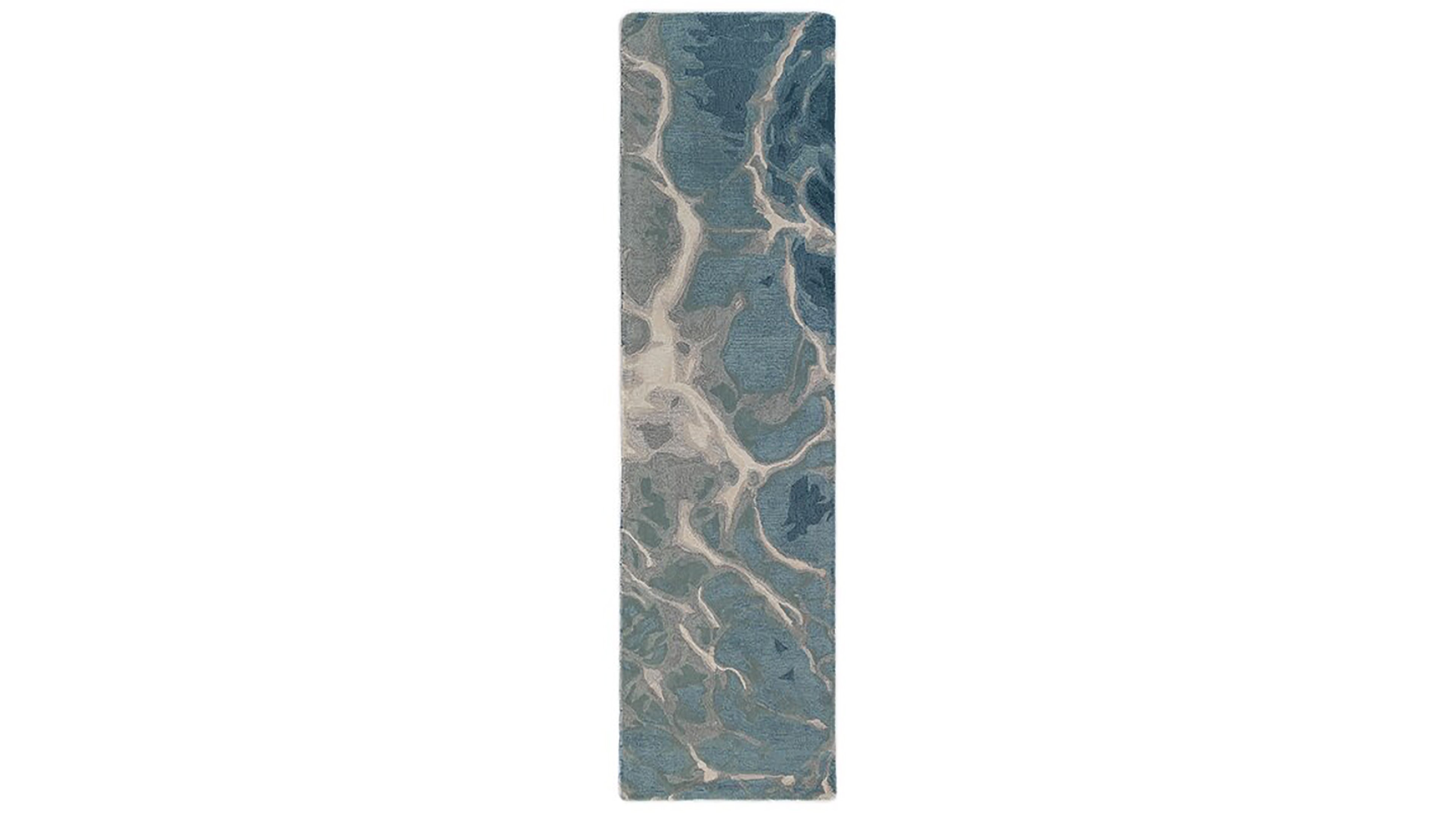 Liora Manne' Corsica 9146 Water 2' x 7'6" Runner Area Rug