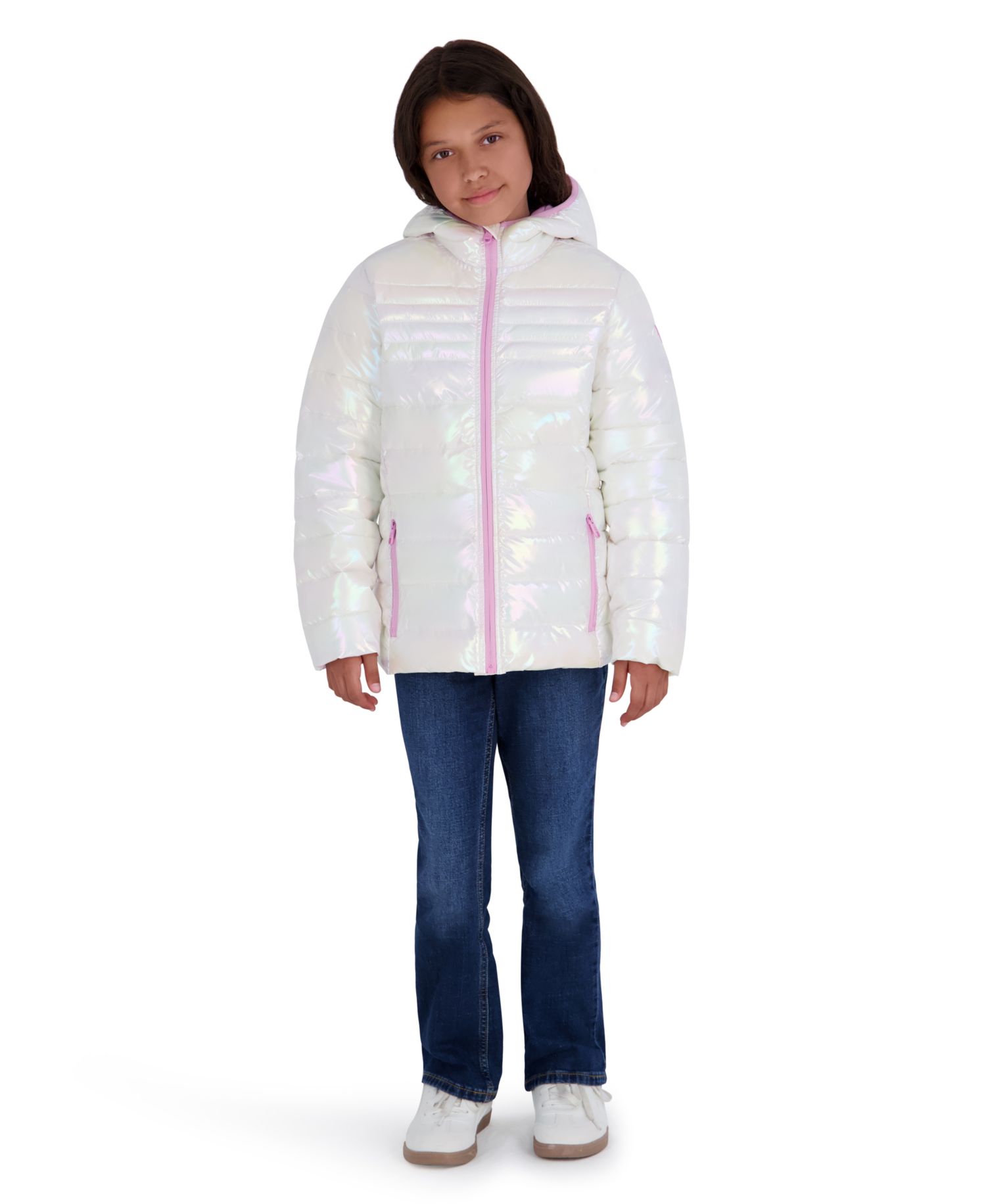 Girls' 5-16 Lightweight Hooded Packable Jacket