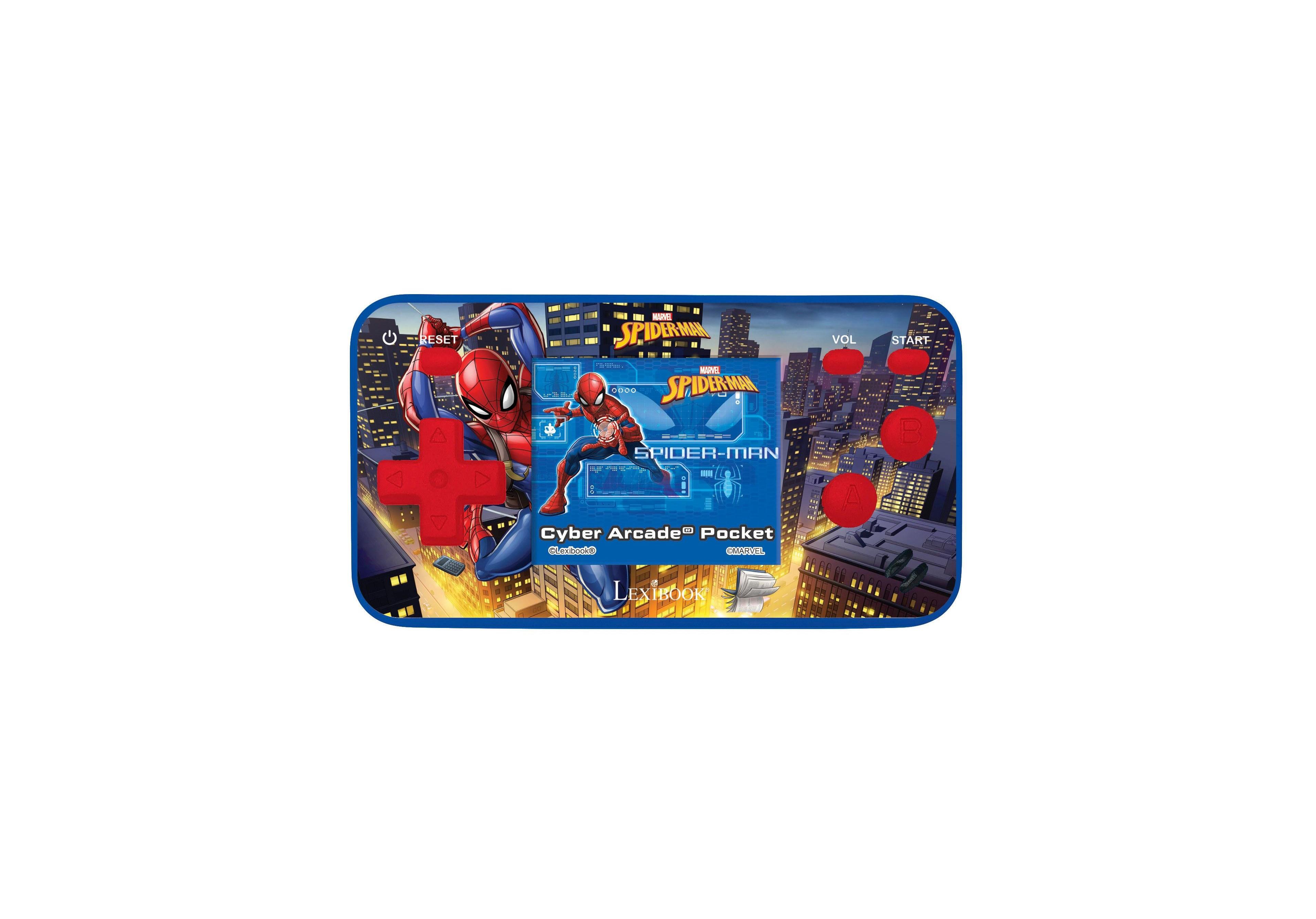 Spiderman Lexibook Spider-Man, Cyber Arcade Pocket Game Console, 150 games, Lcd screen, battery operated