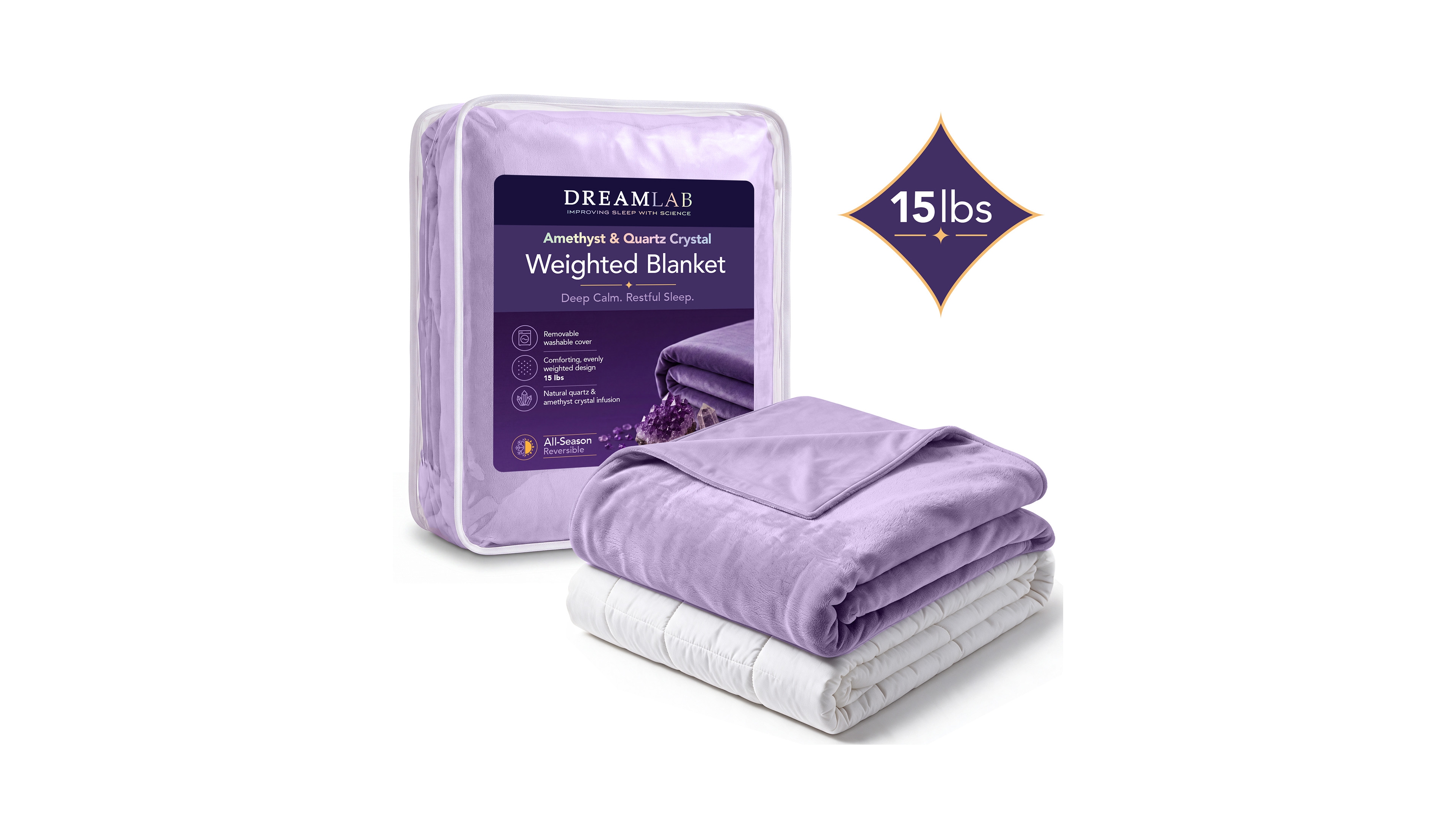 DreamLab Crystal Reversible Cooling Blanket with Removable Cover, 48" x 72"