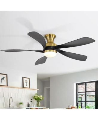 52-in Modern Golden 5 - Blade LED Propeller Ceiling Fan with Remote Control and Light Kit Included