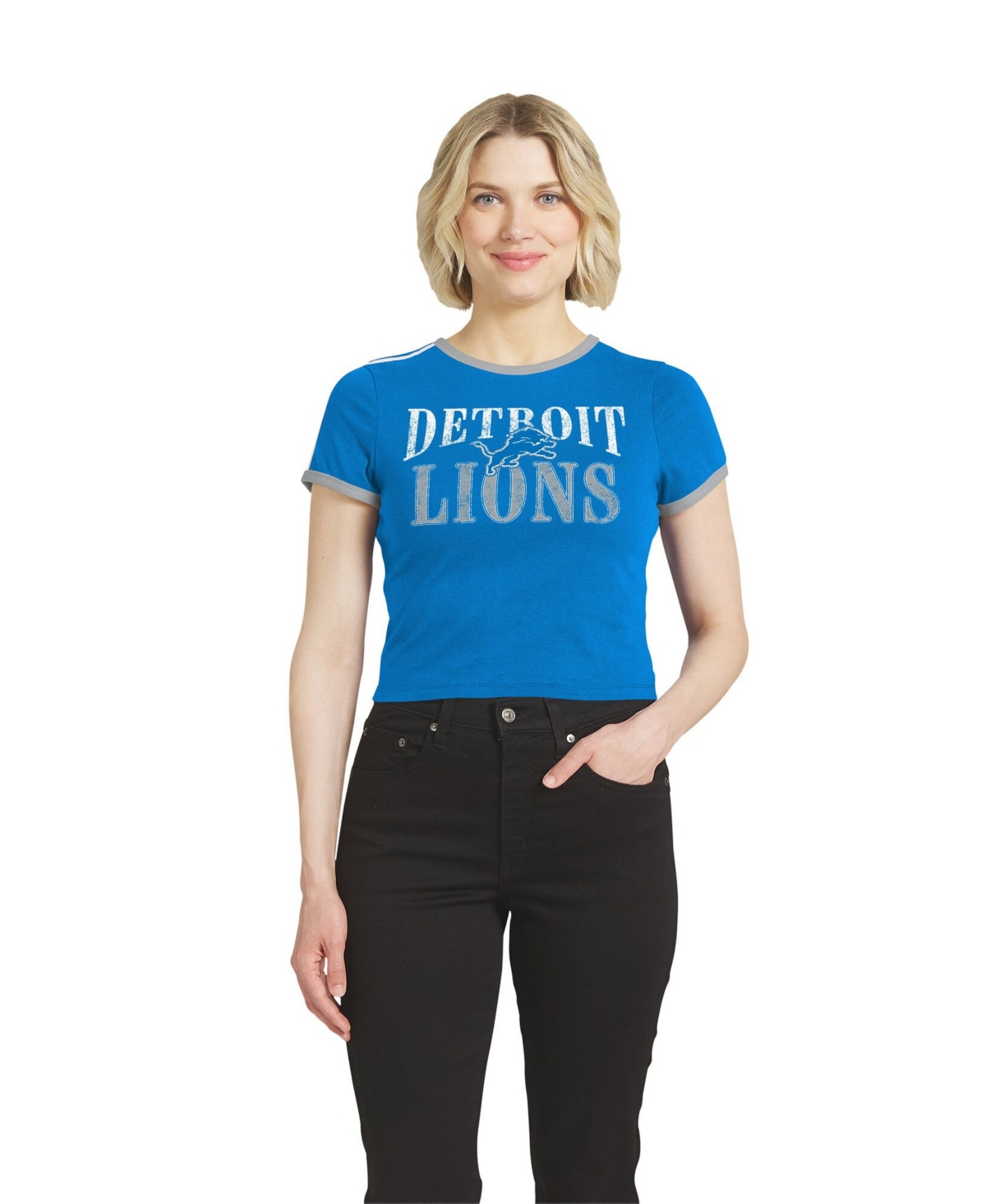 Wear by Erin Andrews Women's Detroit Lions Cropped T-Shirt