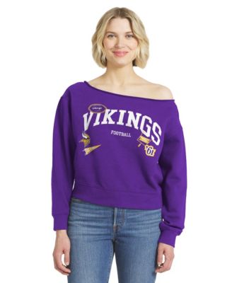 Women's  Purple Minnesota Vikings Off-the-Shoulder Sweatshirt