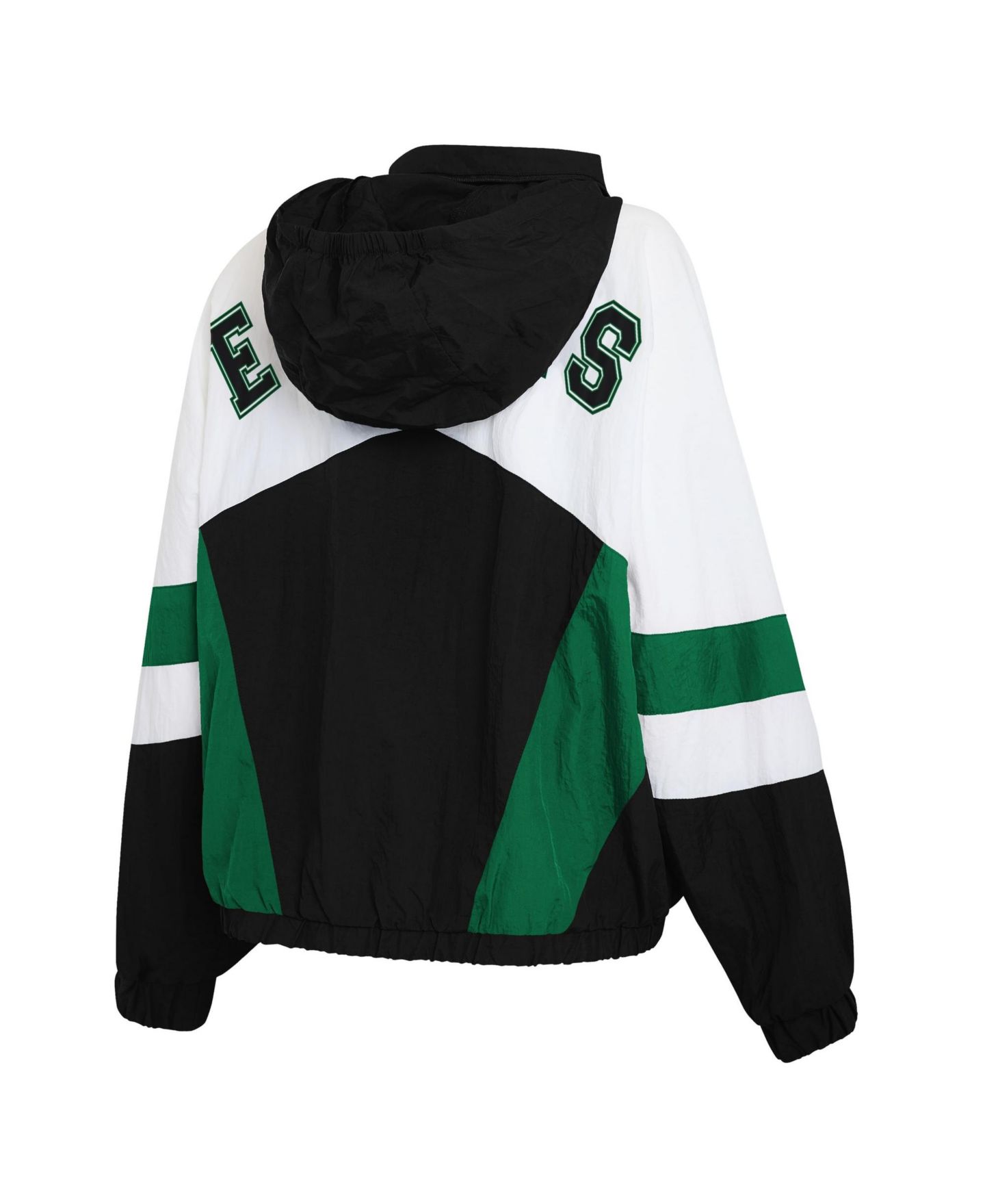 Женская куртка WEAR by Erin Andrews White/Black Philadelphia Eagles Plus Size Crinkle Full-Snap Hooded Windbreaker — фото 2