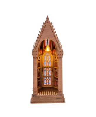 Geometric Cathedral 3D Wooden LED Light 111-Piece Puzzle, Ages 14+