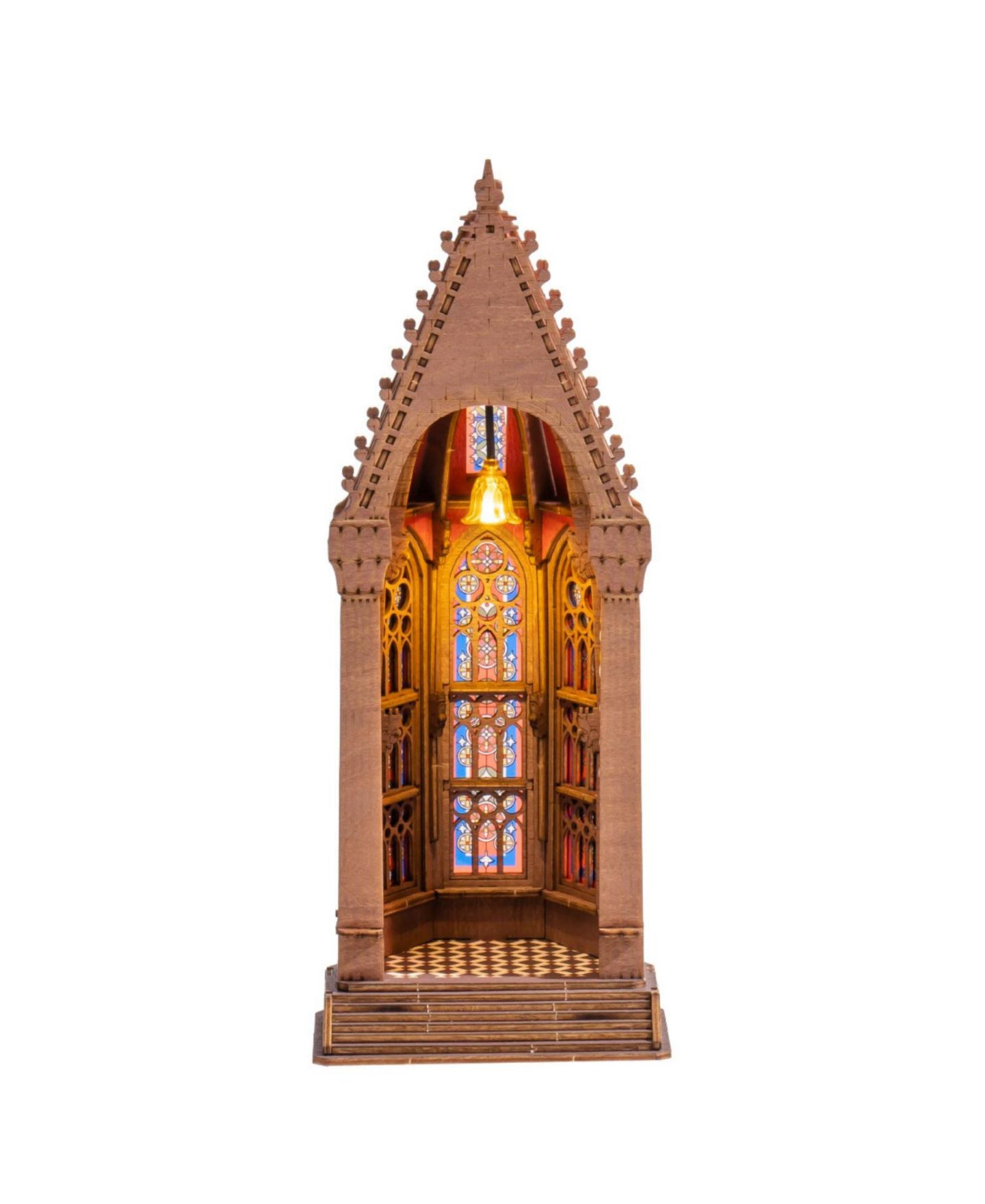 Детский пазл Robotime Geometric Cathedral 3D Wooden LED Light 111-Piece Puzzle, от 14 лет — фото 1