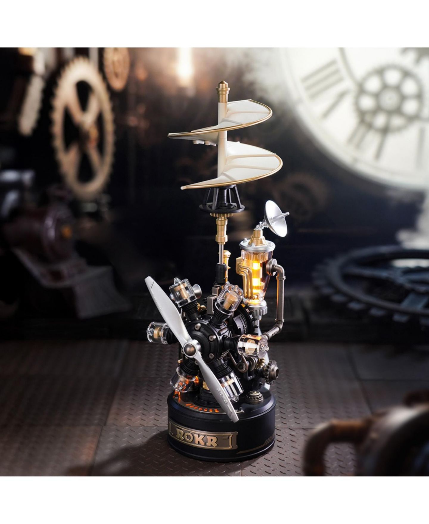 Детский конструктор Robotime Leonardo da Vinci's Helicopter Mechanical 3D Puzzle Building Set, Ages 14+ — фото 5