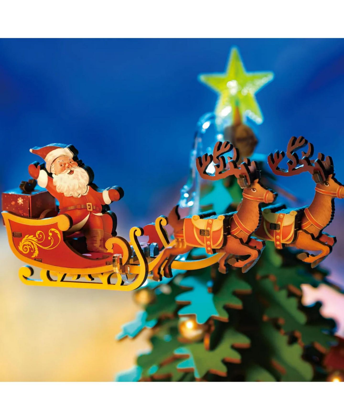 Детский конструктор Robotime Christmas Music Dreamer 319-Piece 3D Wooden Puzzle Building Set, Ages 14+ — фото 5