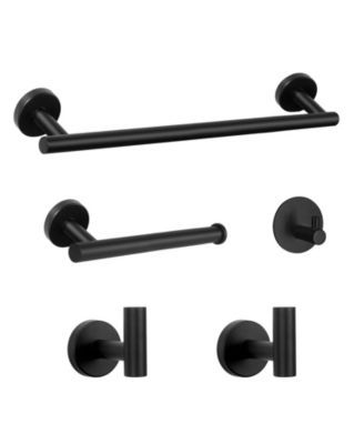 5 Bathroom Hardware Set S304 Stainless Steel Towel Bar Toilet Paper Holder Hooks 16
