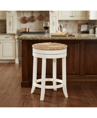 24 inch Solid Wood Swivel Backless Counter Height Bar Chair