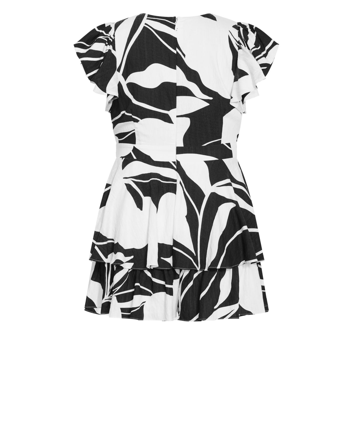Women's Sunny Frill Mono Print Playsuit