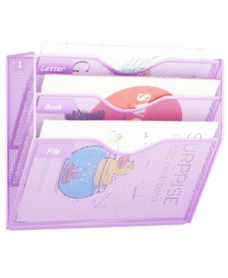 Wall Mounted 5 Pocket File Organizer Magazine Mail Holder
