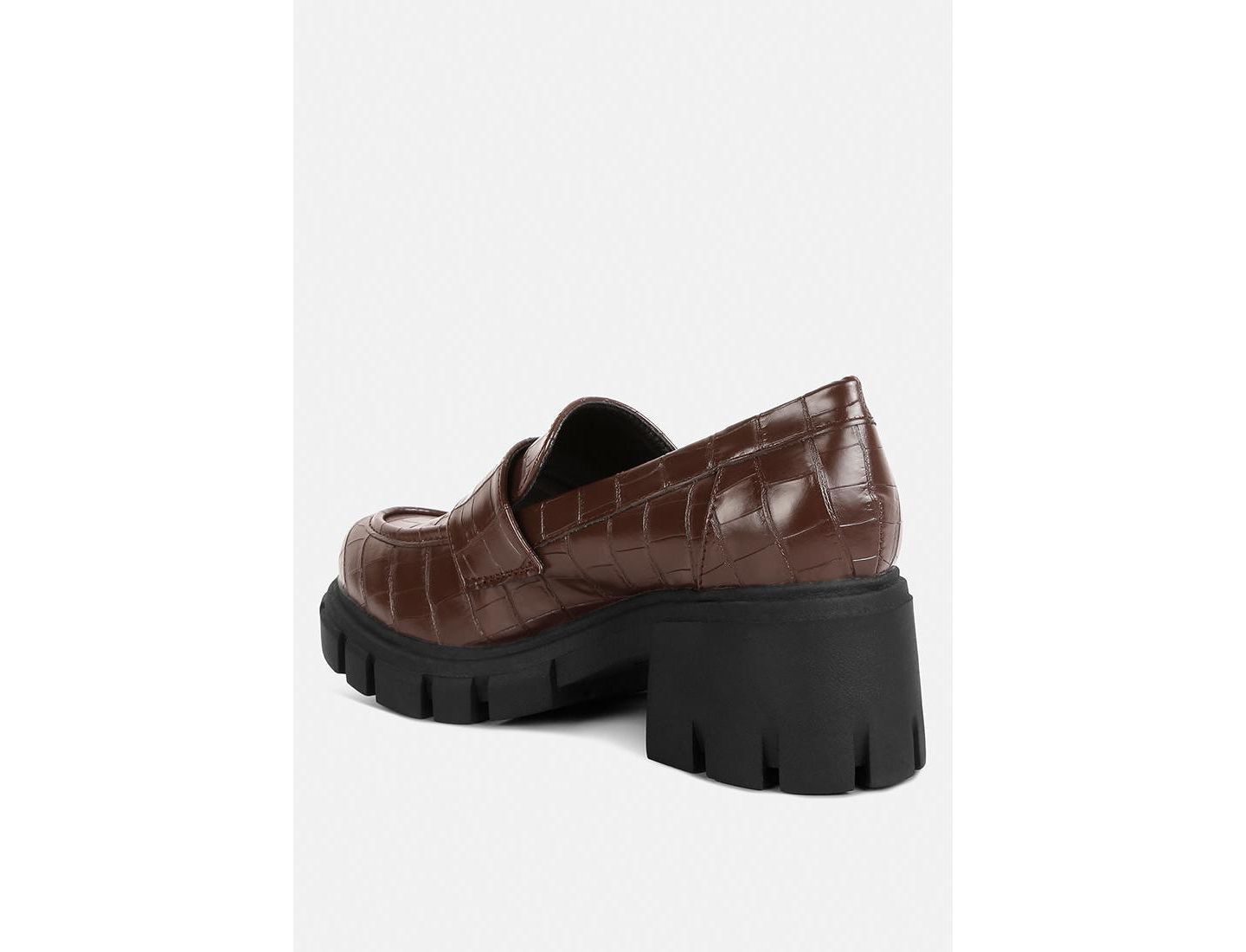Женские туфли London Rag Women benz chunky block heel, цвет: Коричневая искусственная кожа — фото 4