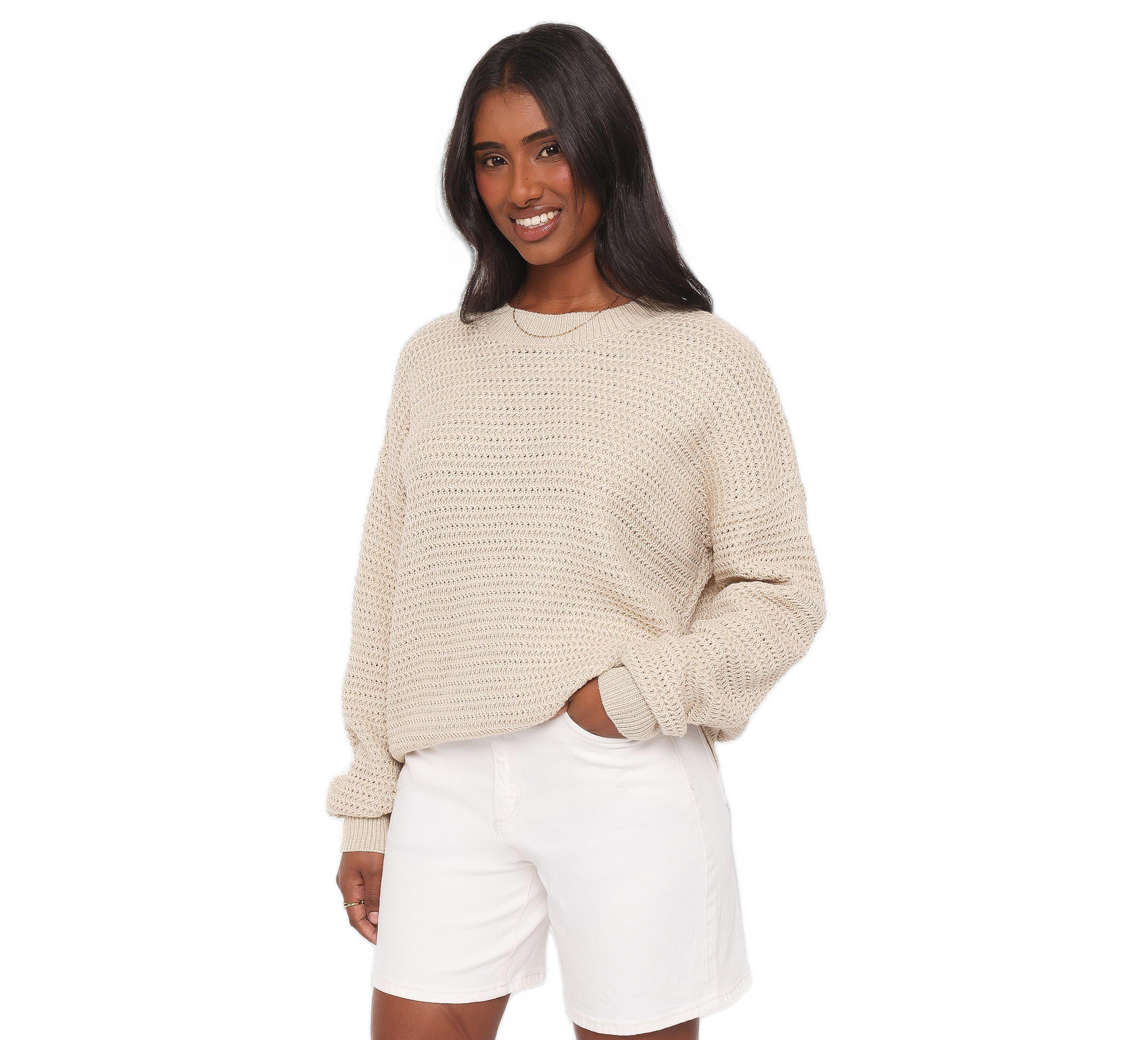 Petal and Pup Women's Melane Long-Sleeve Crew Neck Open-Stitch Sweater