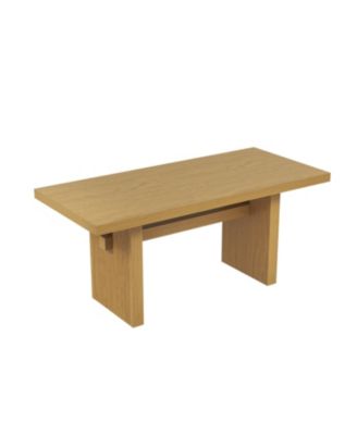 Mango Wood Dining Table with Vertical Striped Legs Modern Minimalist and Scandinavian Style