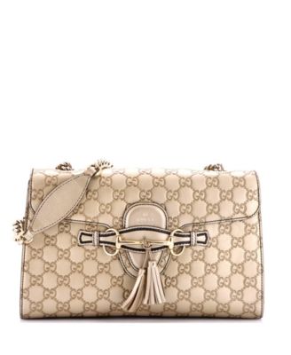 Medium Emily Chain Flap Bag Guccissima Leather