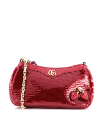 Small Strawberry Ophidia Shoulder Bag Sequins