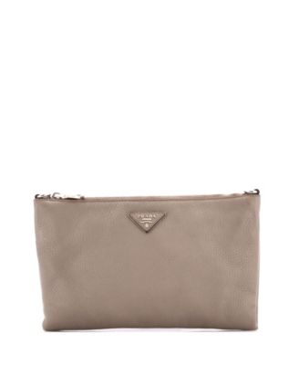 Mini Flat Zip Crossbody Bag Vitello Daino