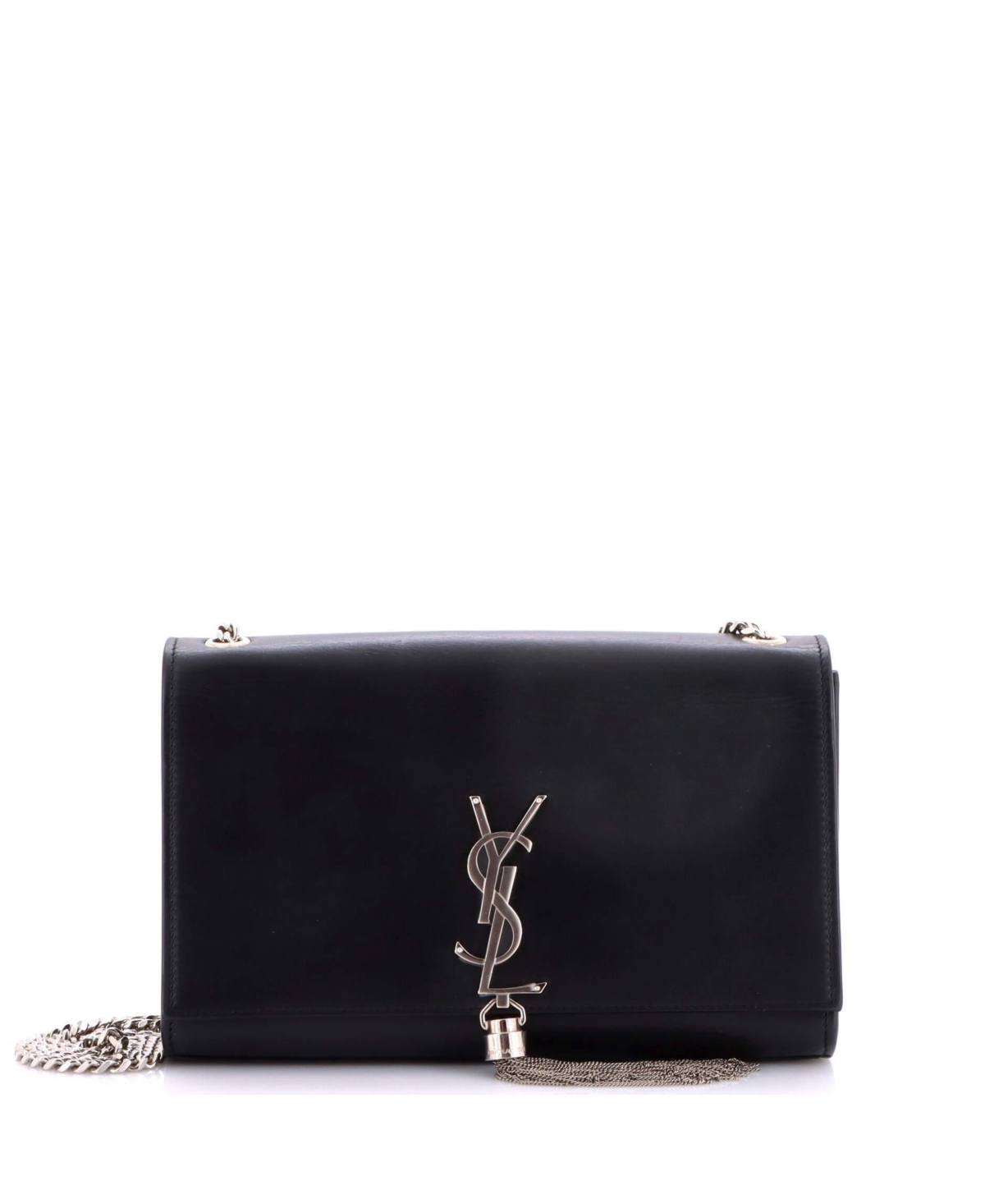 Pre-Owned Saint Laurent Medium Classic Monogram Tassel Crossbody Bag Leather - Black