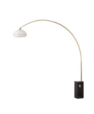 Iconic 92" Arc Lamp - Weathered , Marble Base, Morelli Lucite Shade, Dimmable, Bulb Included