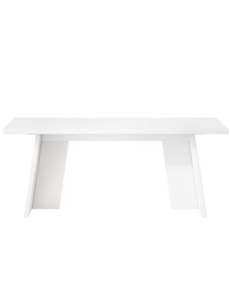 Rectangular Dining Table with Double Pedestal Base for 4 to 6 People