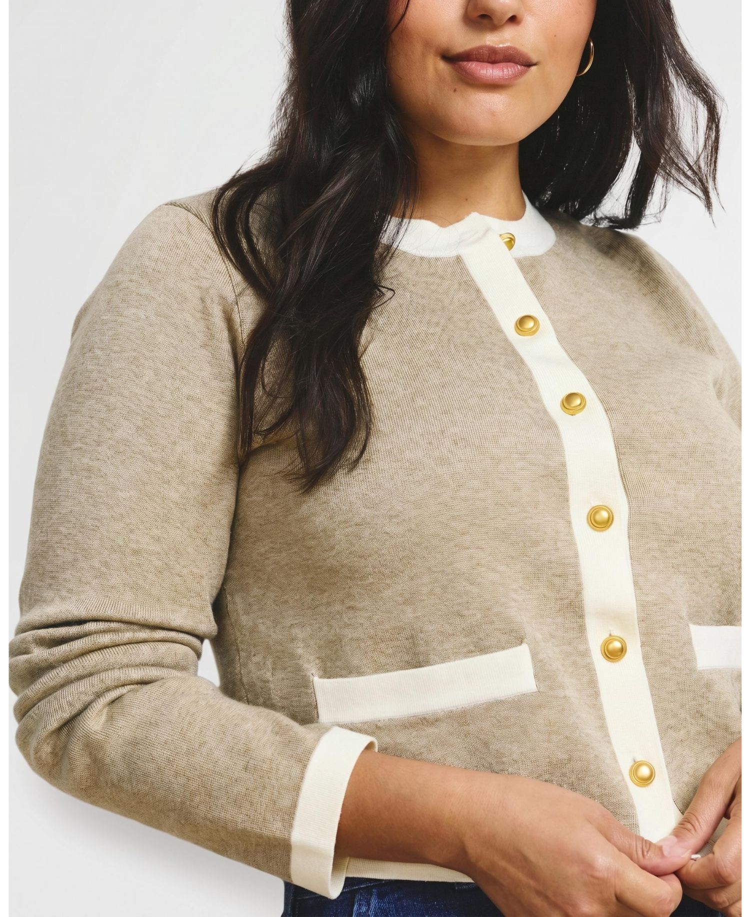Plus Size Gabrielle Button Front Cardigan
