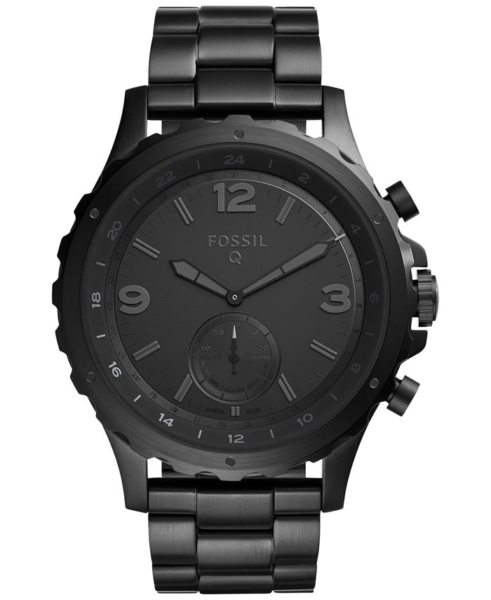 Het is de bedoeling dat Humaan Kauwgom Fossil Men's Tech Nate Black Stainless Steel Hybrid Smart Watch 50MM FTW1115  & Reviews - Macy's