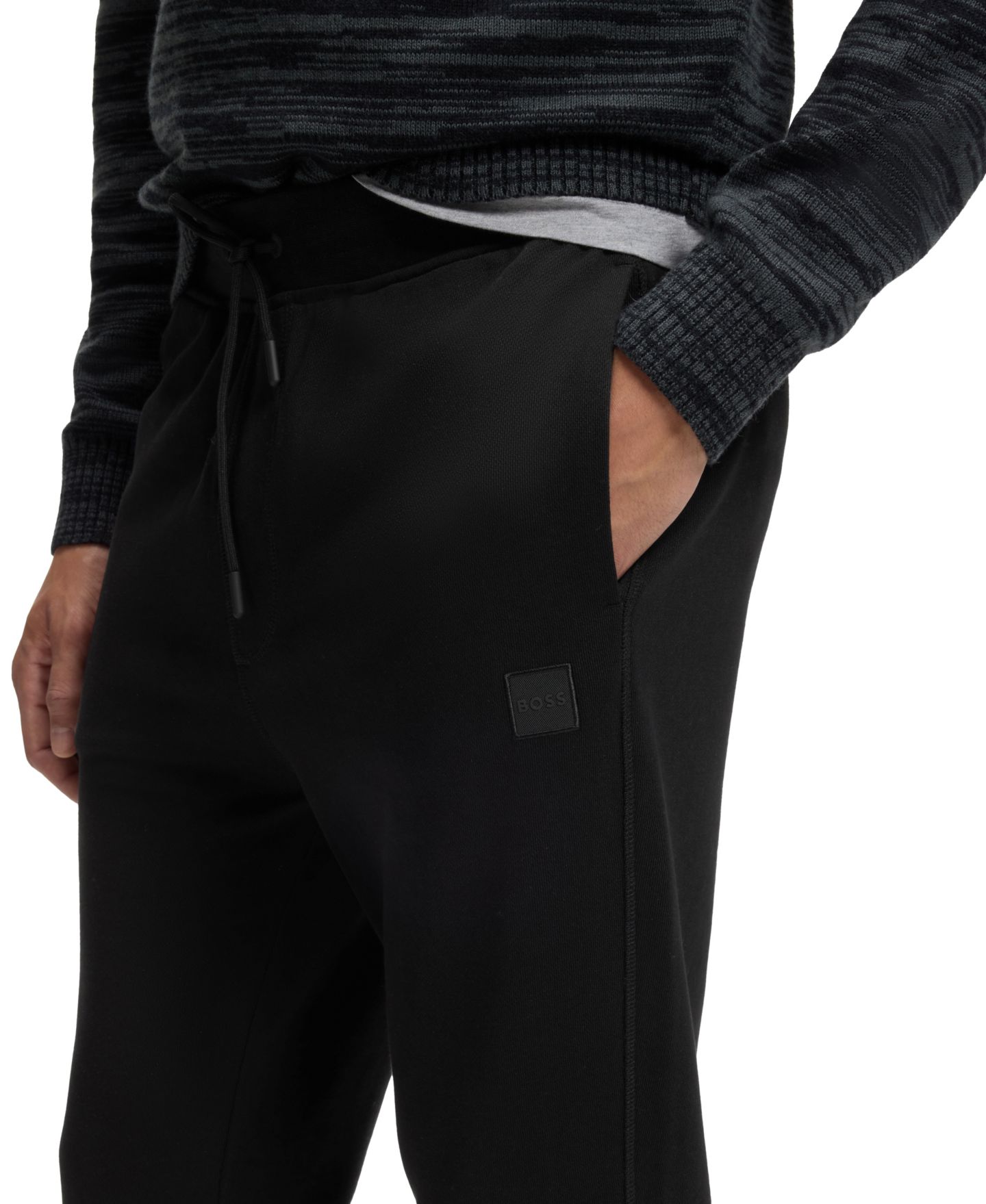 Мужские брюки Hugo Boss Logo Patch Tracksuit Bottoms, цвет: Чёрный — фото 4