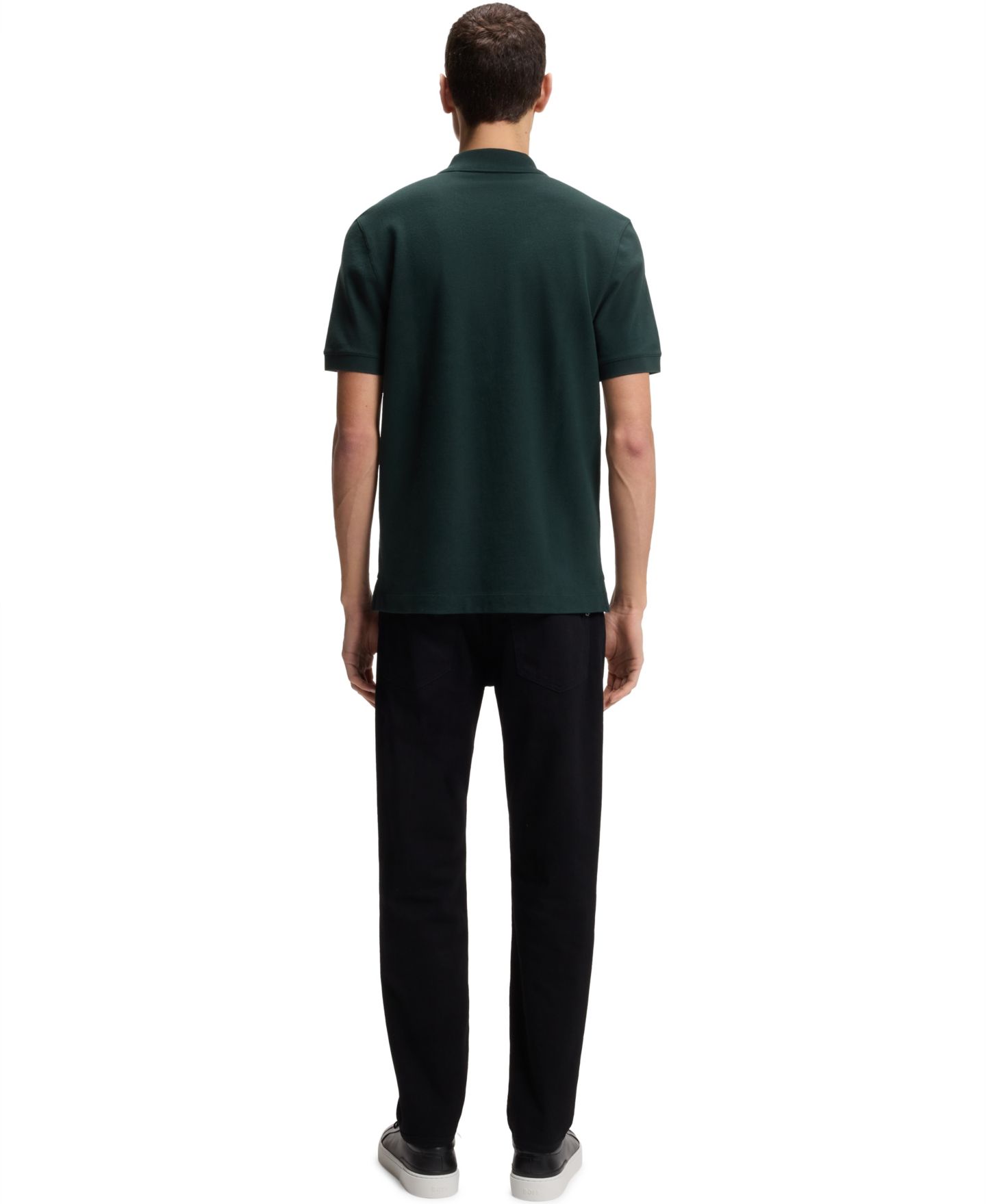 Мужское поло Hugo Boss Cotton Piqué Pallas Logo Polo Shirt, цвет: Зелёный — фото 4