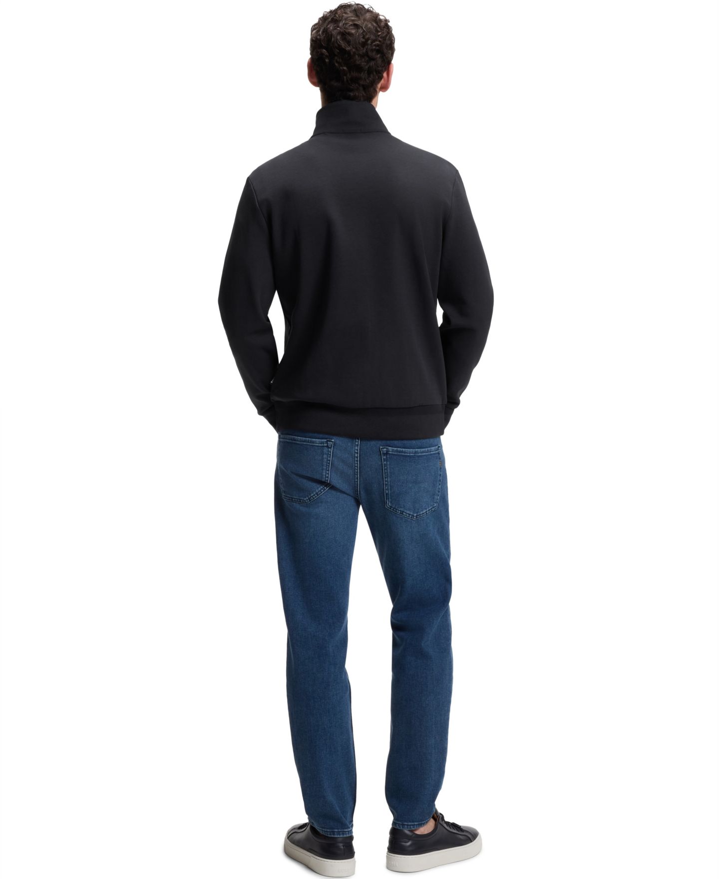 Мужская толстовка Hugo Boss Regular-Fit Zip-Up, цвет: Тёмный синий — фото 2