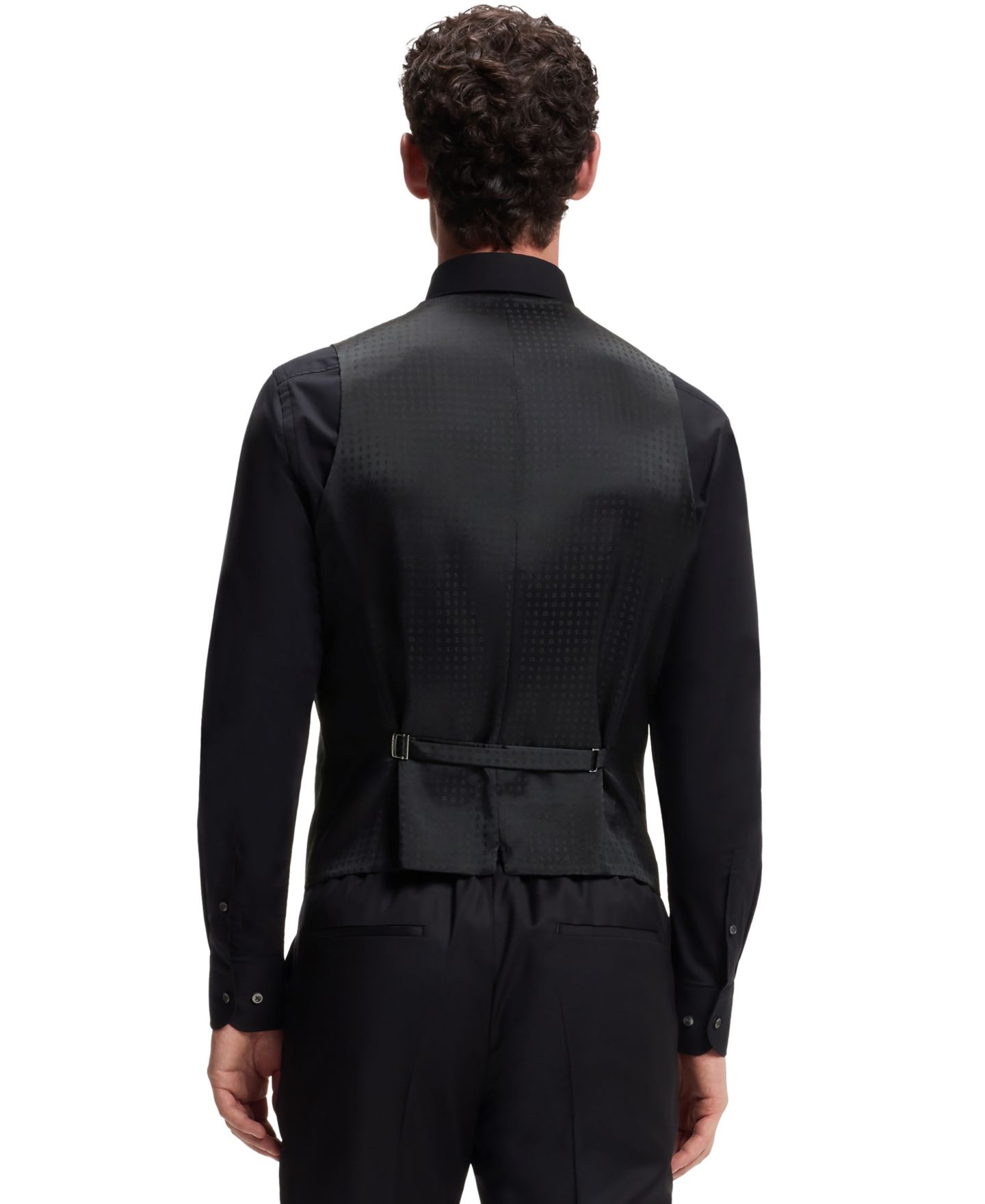 Мужской однобортный жилет Hugo Boss Boss, цвет: Чёрный — фото 6